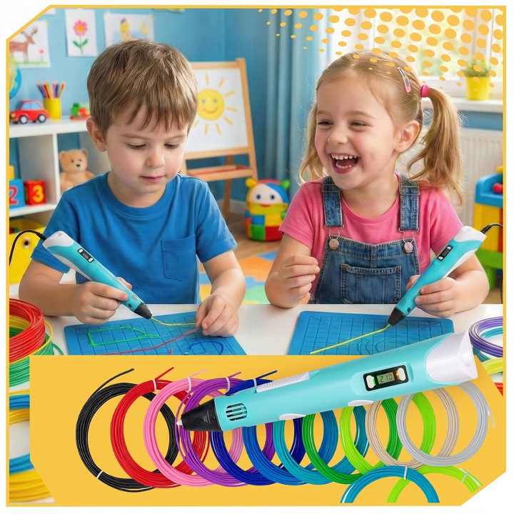 MINI DRUKARKA DŁUGOPIS 3D Dzieci 3 D PEN Magiczny + FILAMENT PLA 110 METRÓW Rodzaj długopis 3D